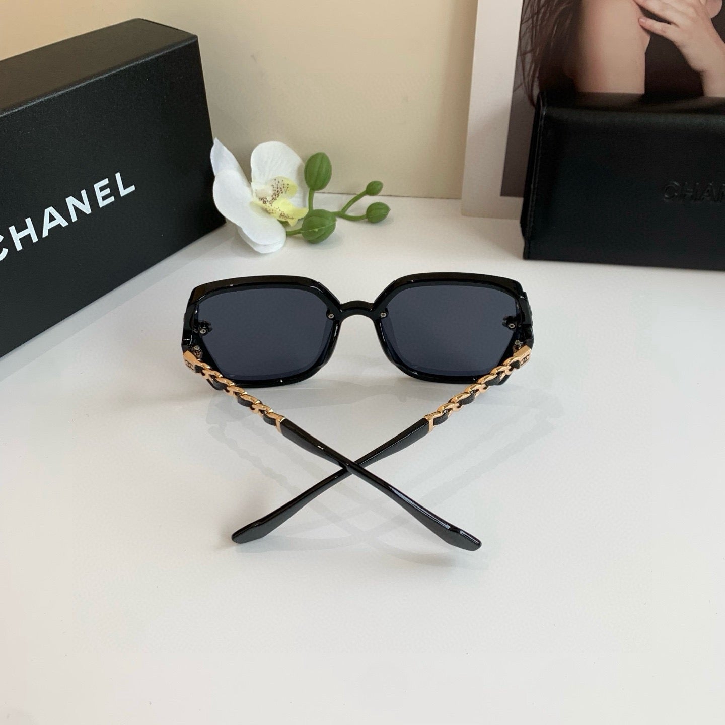 Chanel Square Black Lens Sunglasses for Men & Women - 486648 - detail image 2