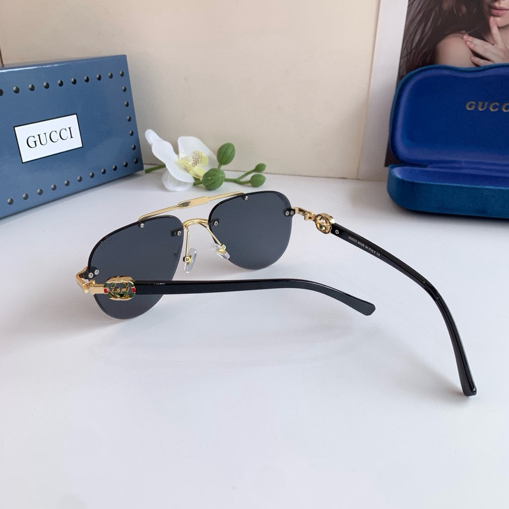 Gucci Metal Aviator Blue Lens Sunglasses for Men & Women - detail image 2
