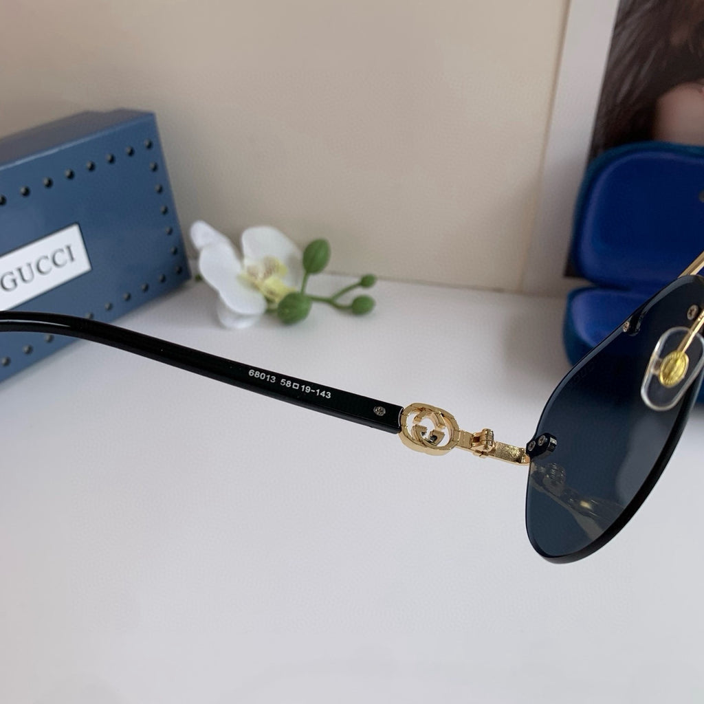 Gucci Metal Aviator Blue Lens Sunglasses for Men & Women