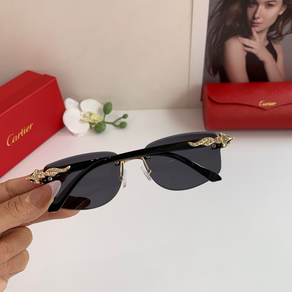 Cartier Square Black Lens Sunglasses for Men & Women - detail image 6