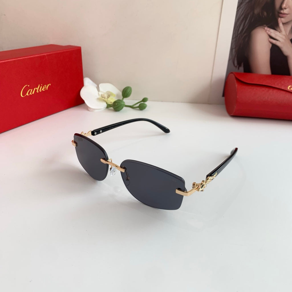 Cartier Square Black Lens Sunglasses for Men & Women - detail image 3