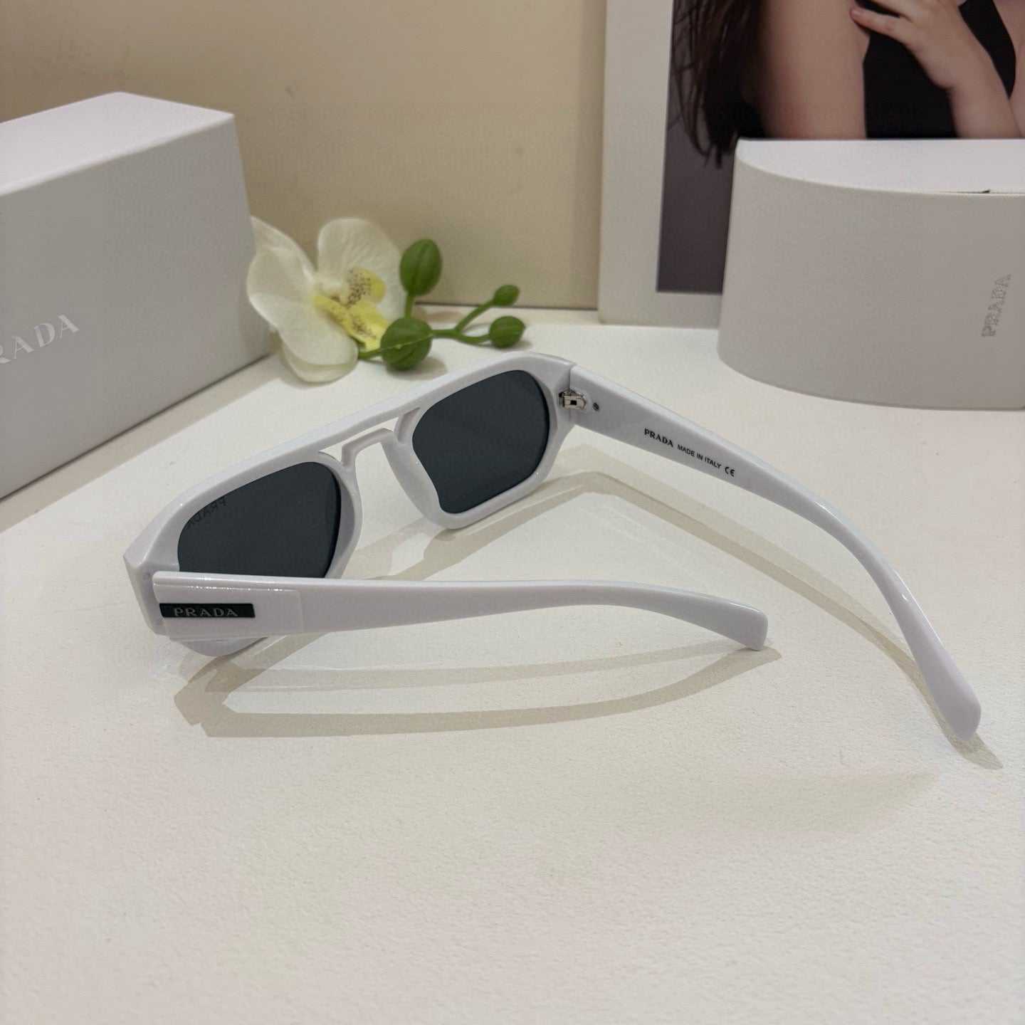 Prada Square Silver Lens Sunglasses for Men & Women - 158434 - detail image 3