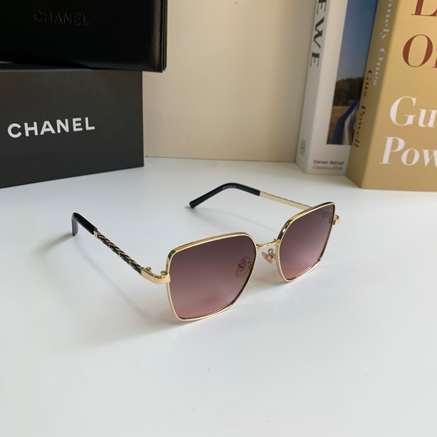 Chanel Metal Square Silver Lens Sunglasses for Men & Women - 415280