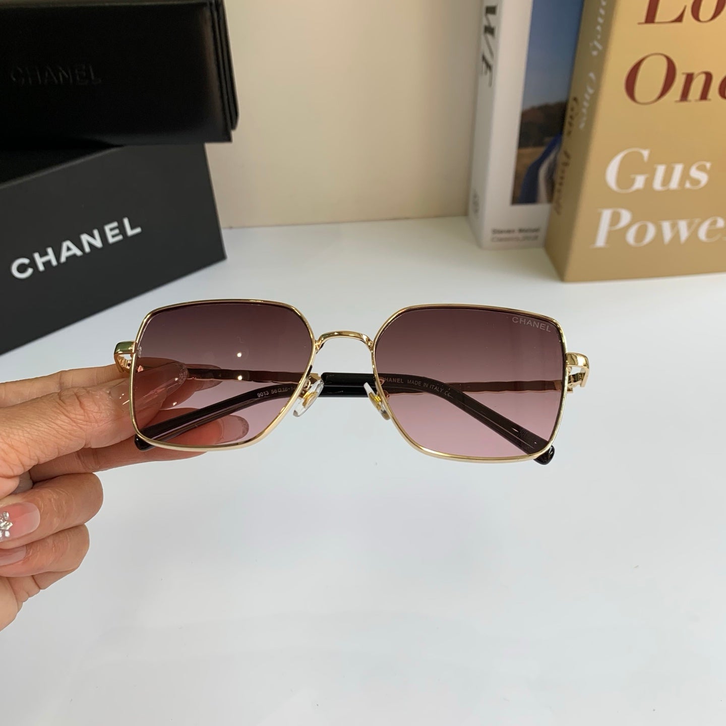 Chanel Metal Square Silver Lens Sunglasses for Men & Women - 415280 - detail image 3