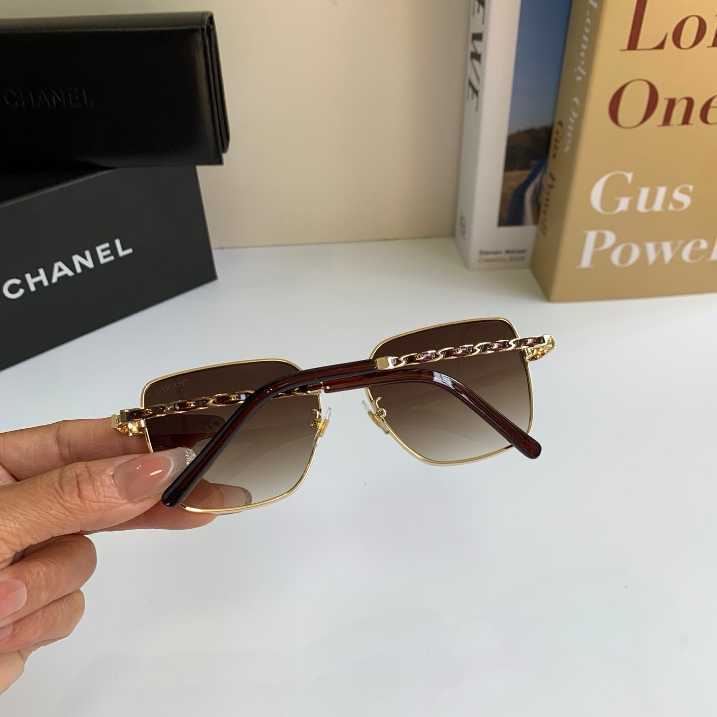 Chanel Metal Square Brown Lens Sunglasses for Men & Women - detail image 7