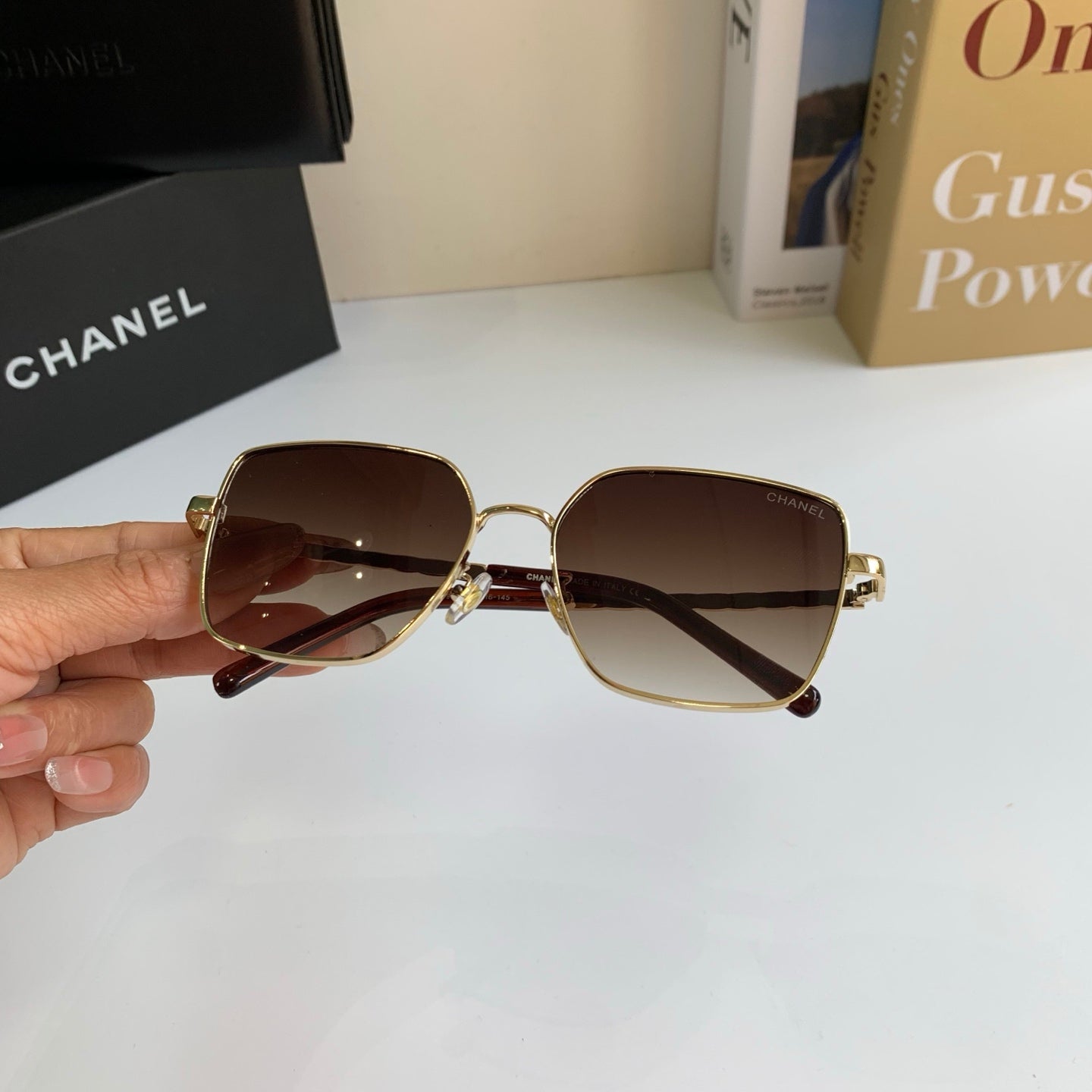 Chanel Metal Square Brown Lens Sunglasses for Men & Women - detail image 3