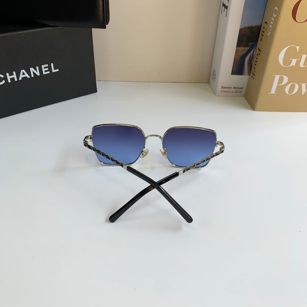 Chanel Metal Square Blue Lens Sunglasses for Men & Women - detail image 7