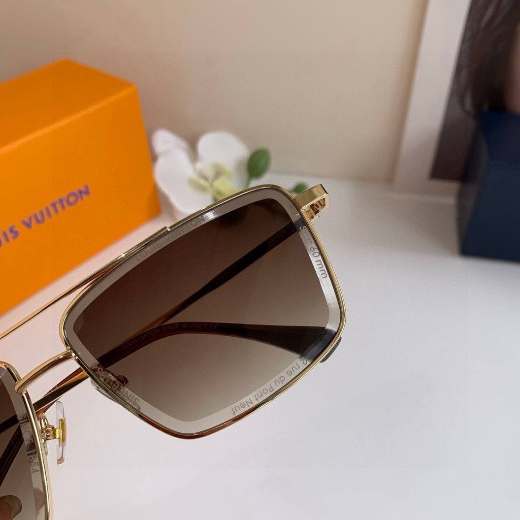 Louis Vuitton Metal Square Red Lens Sunglasses for Men & Women - 414873