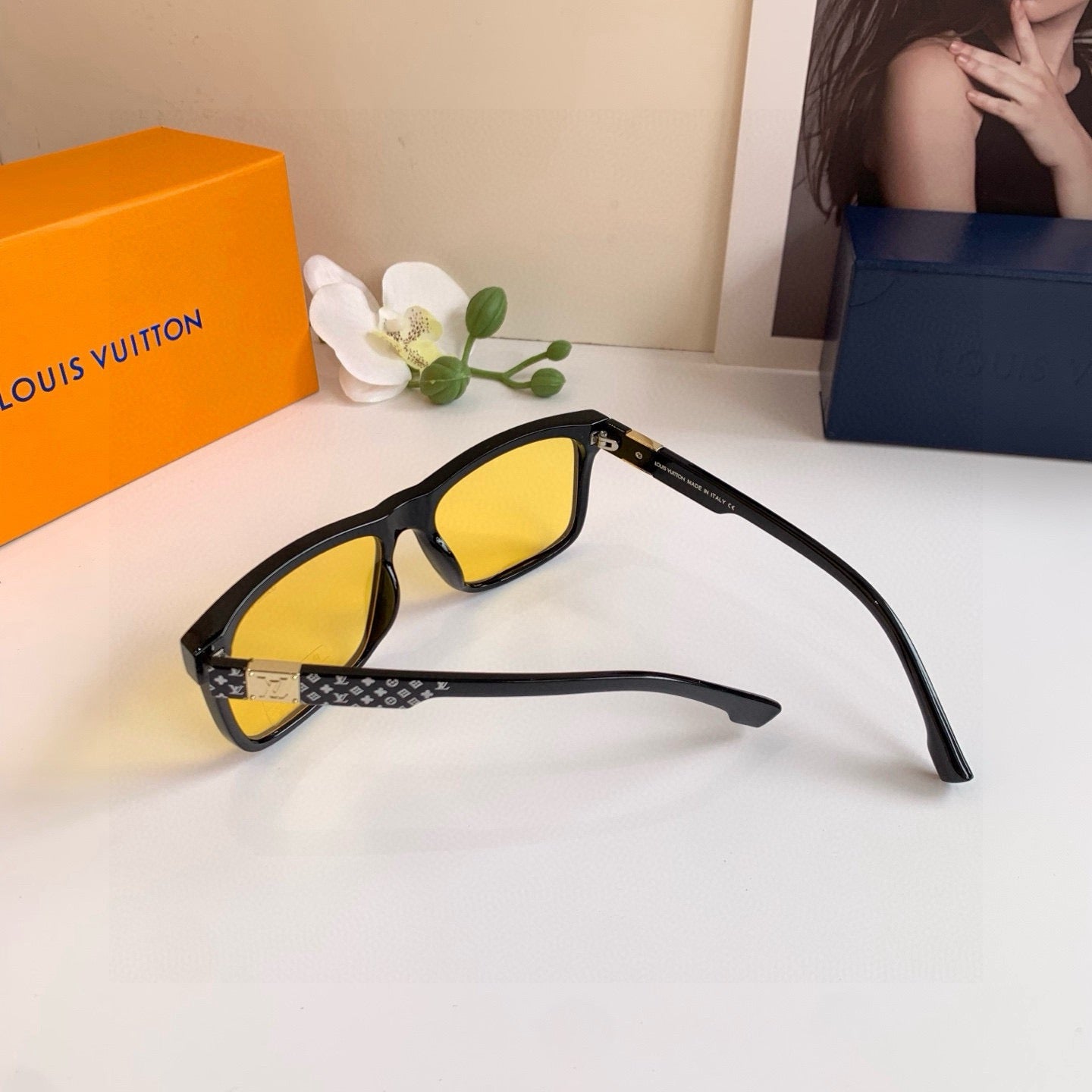 Louis Vuitton Square Orange Lens Sunglasses for Men & Women - 158119 - detail image 3