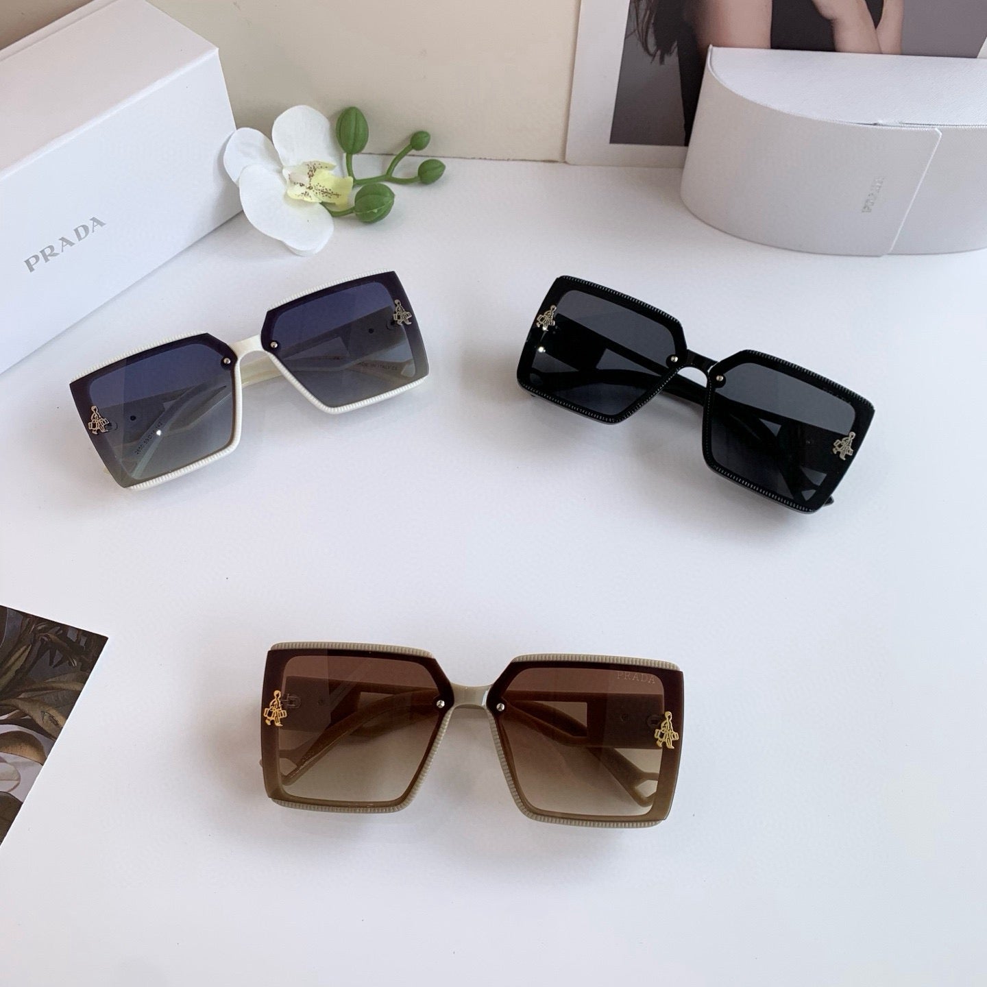 Prada Square Red Lens Sunglasses for Men & Women - 158447 - detail image 6