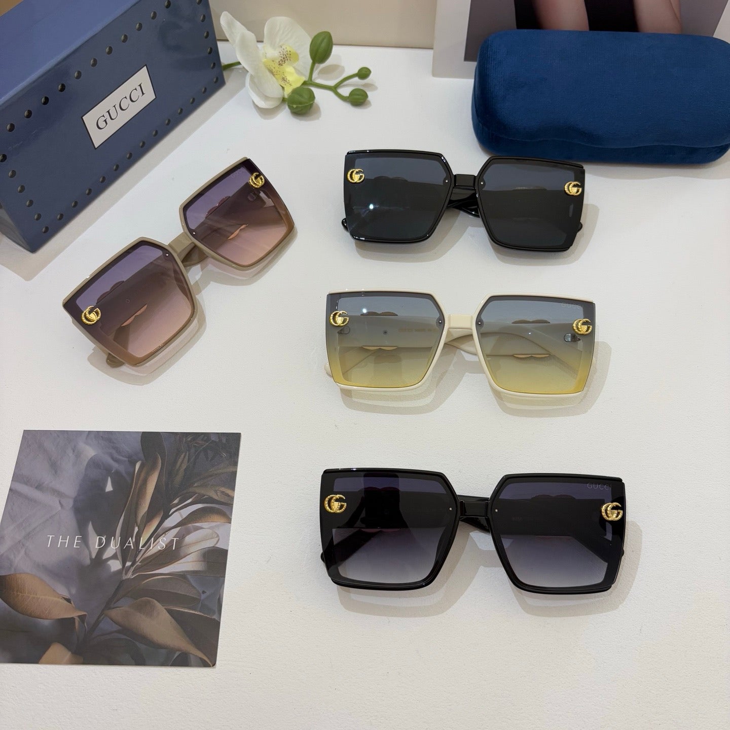 Gucci Polarized Square Gray Lens Sunglasses for Men & Women - detail image 2
