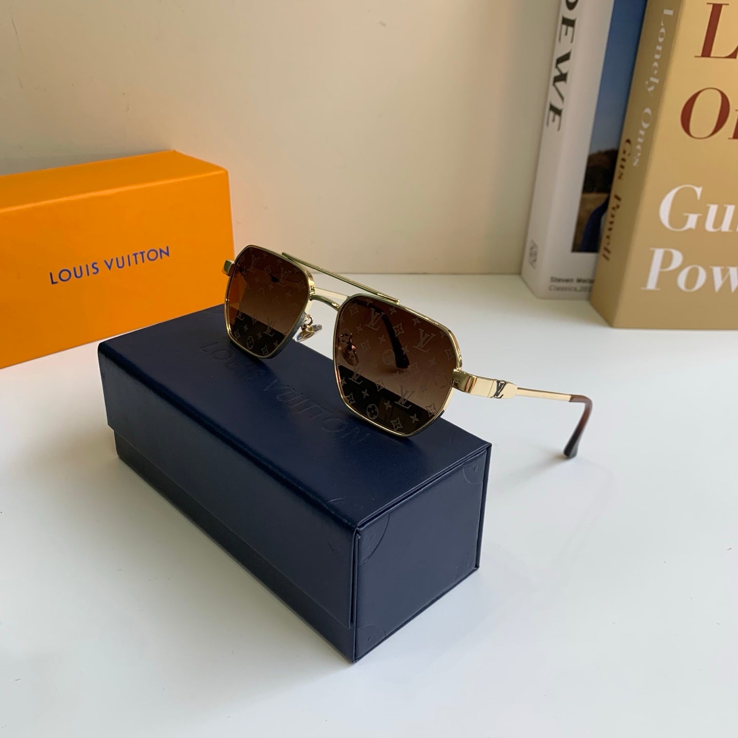 Louis Vuitton Metal Square Brown Lens Sunglasses for Men & Women - 414941 - detail image 3