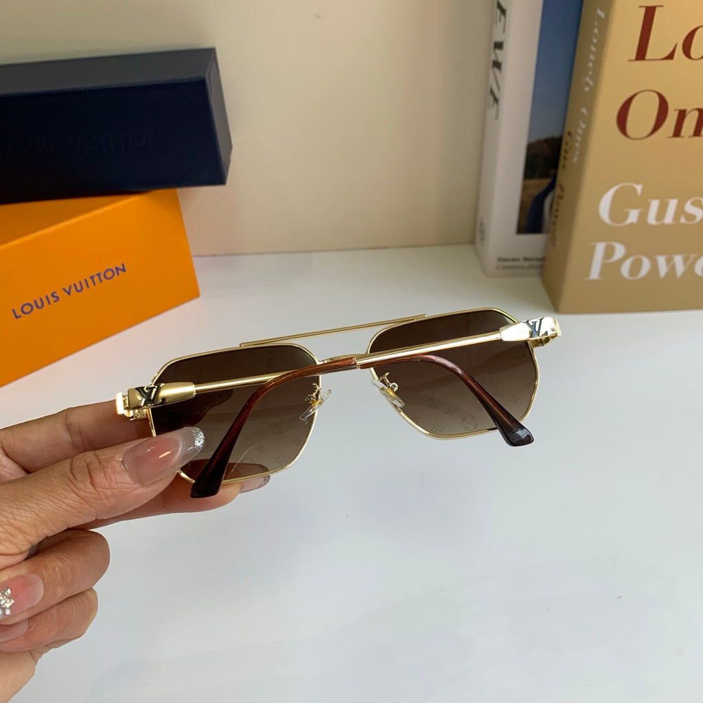 Louis Vuitton Metal Square Brown Lens Sunglasses for Men & Women - 414941 - detail image 6