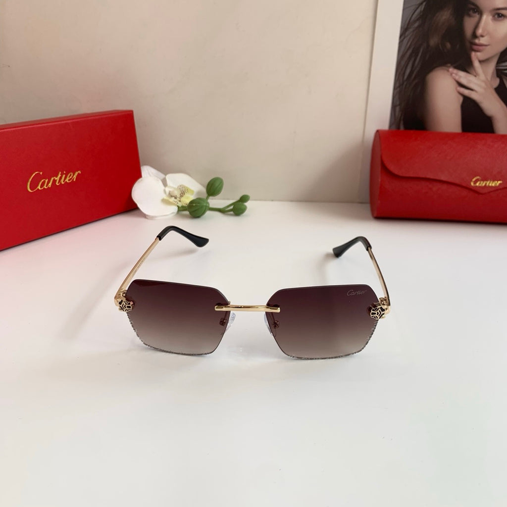 Cartier Lightweight Rimless Red Lens Sunglasses for Men & Women - 158522 - detail image 3