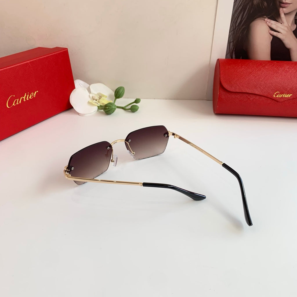 Cartier Lightweight Rimless Red Lens Sunglasses for Men & Women - 158522 - detail image 5