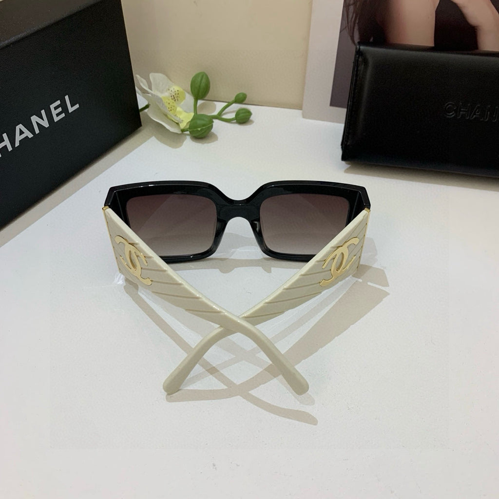 Chanel Metal Fashion Black Lens Sunglasses for Men & Women - detail image 2