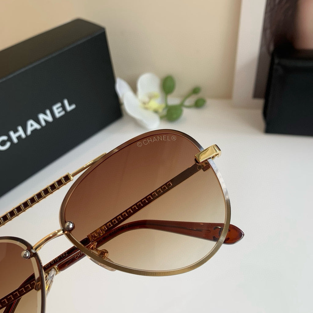 Chanel Aviator Brown Lens Sunglasses for Men & Women