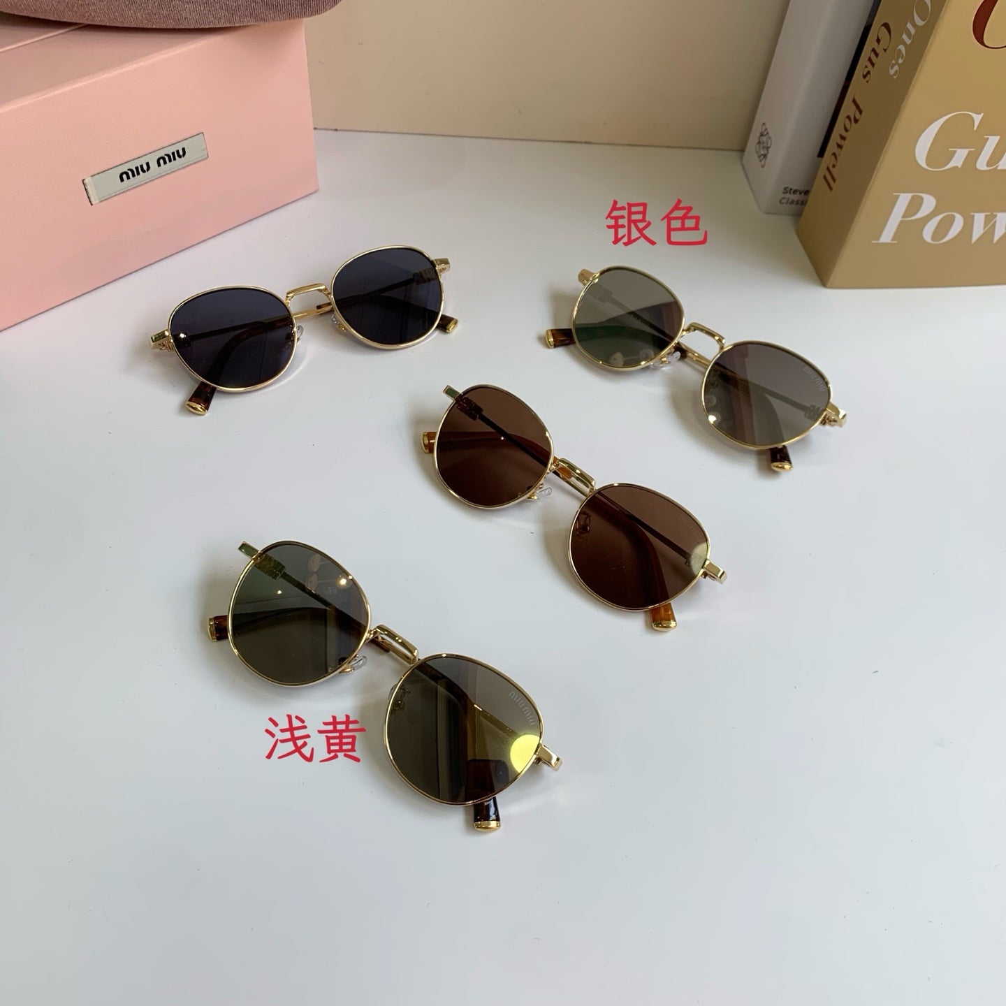 Miu Miu Metal Round Silver Lens Sunglasses for Men & Women - 432666 - detail image 9