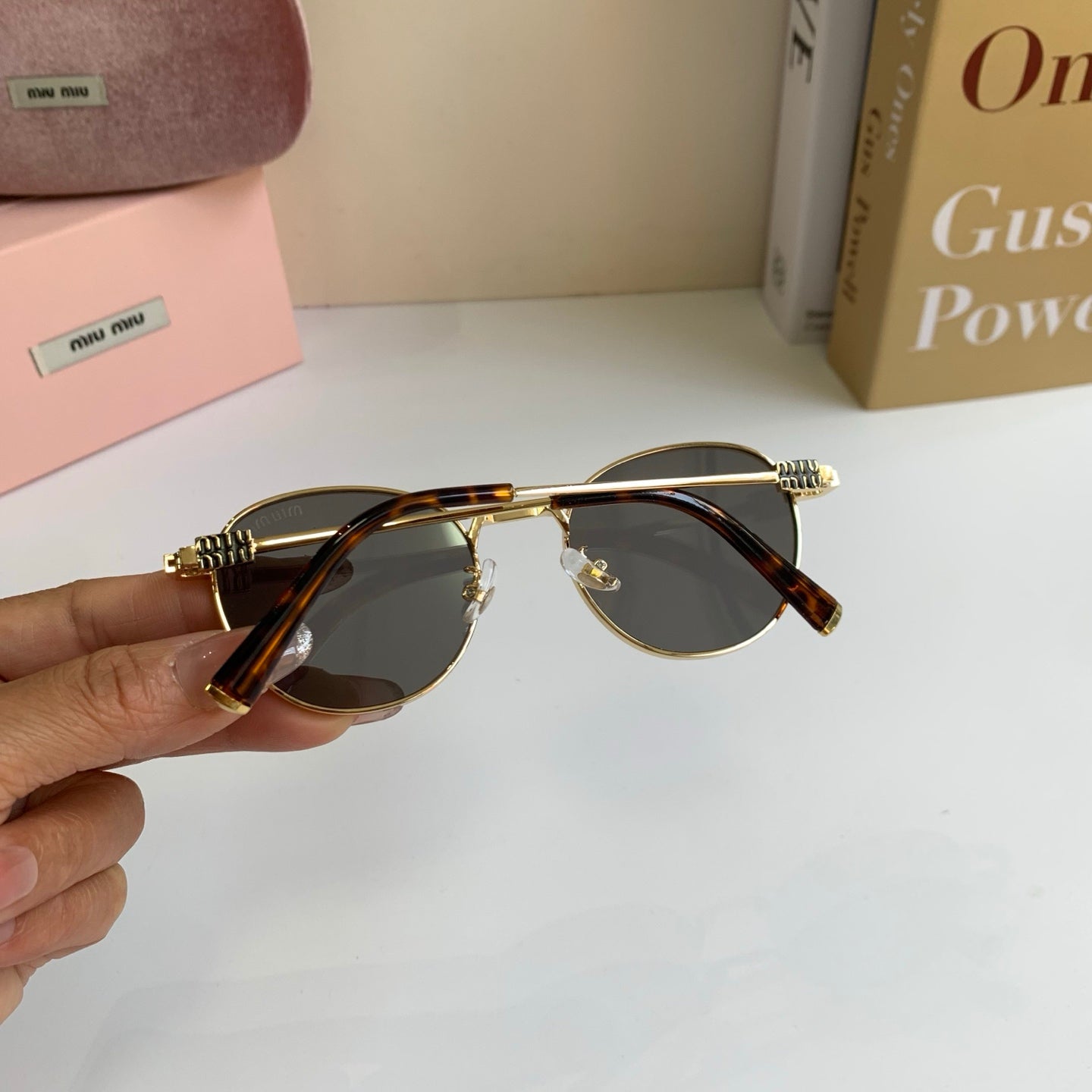 Miu Miu Metal Round Silver Lens Sunglasses for Men & Women - 432666 - detail image 7
