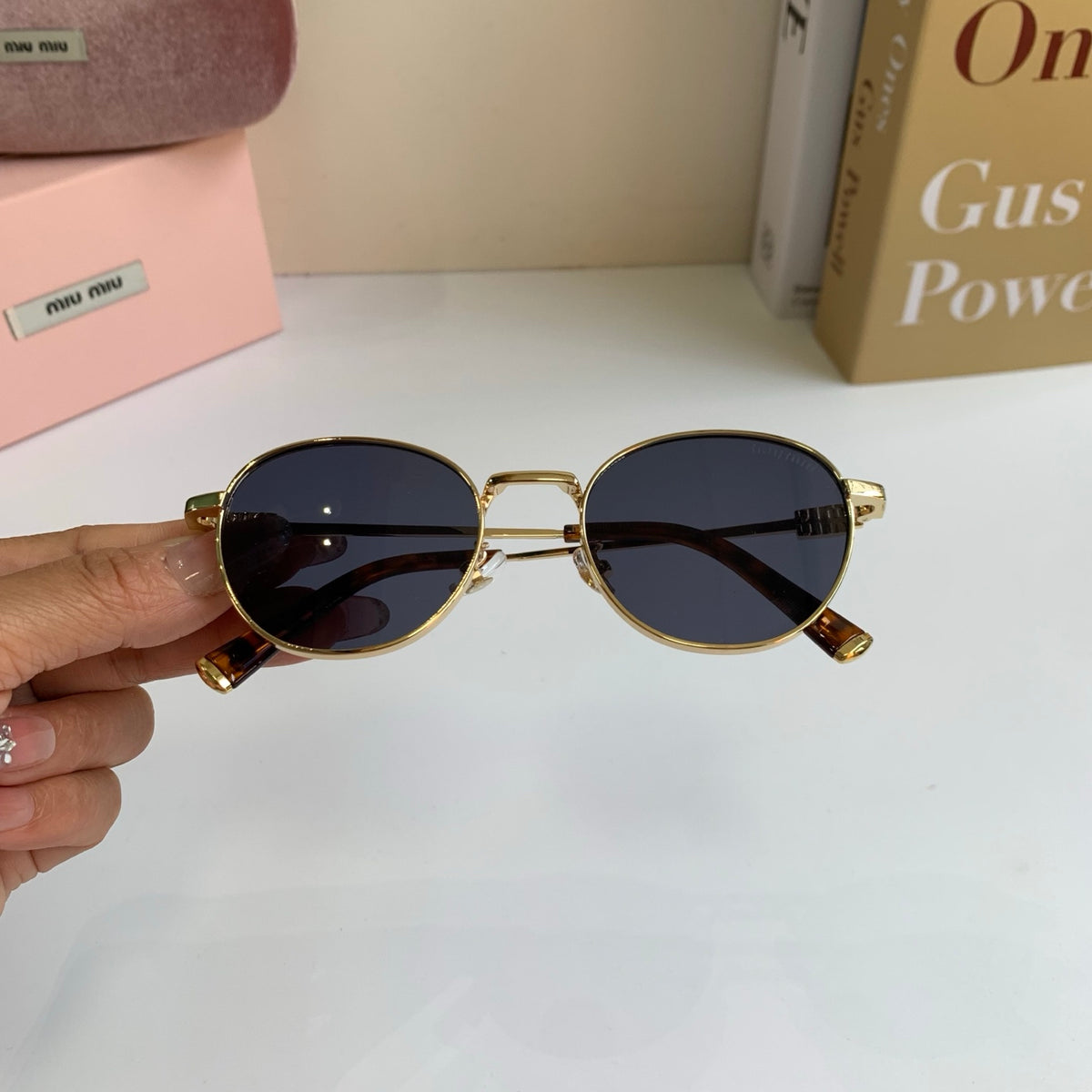 Miu Miu Metal Round Silver Lens Sunglasses for Men & Women - 432667 - detail image 3