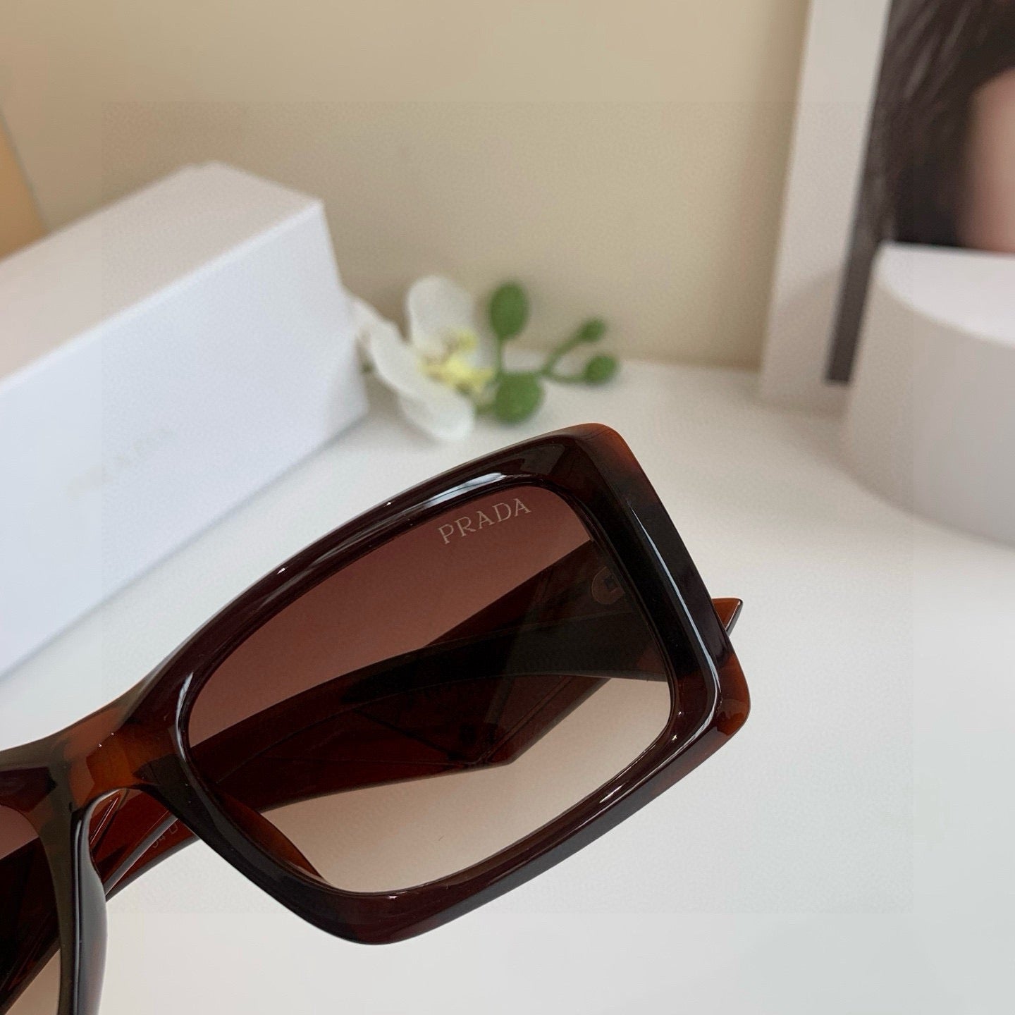 Prada Square Black Lens Sunglasses for Men & Women - 432148