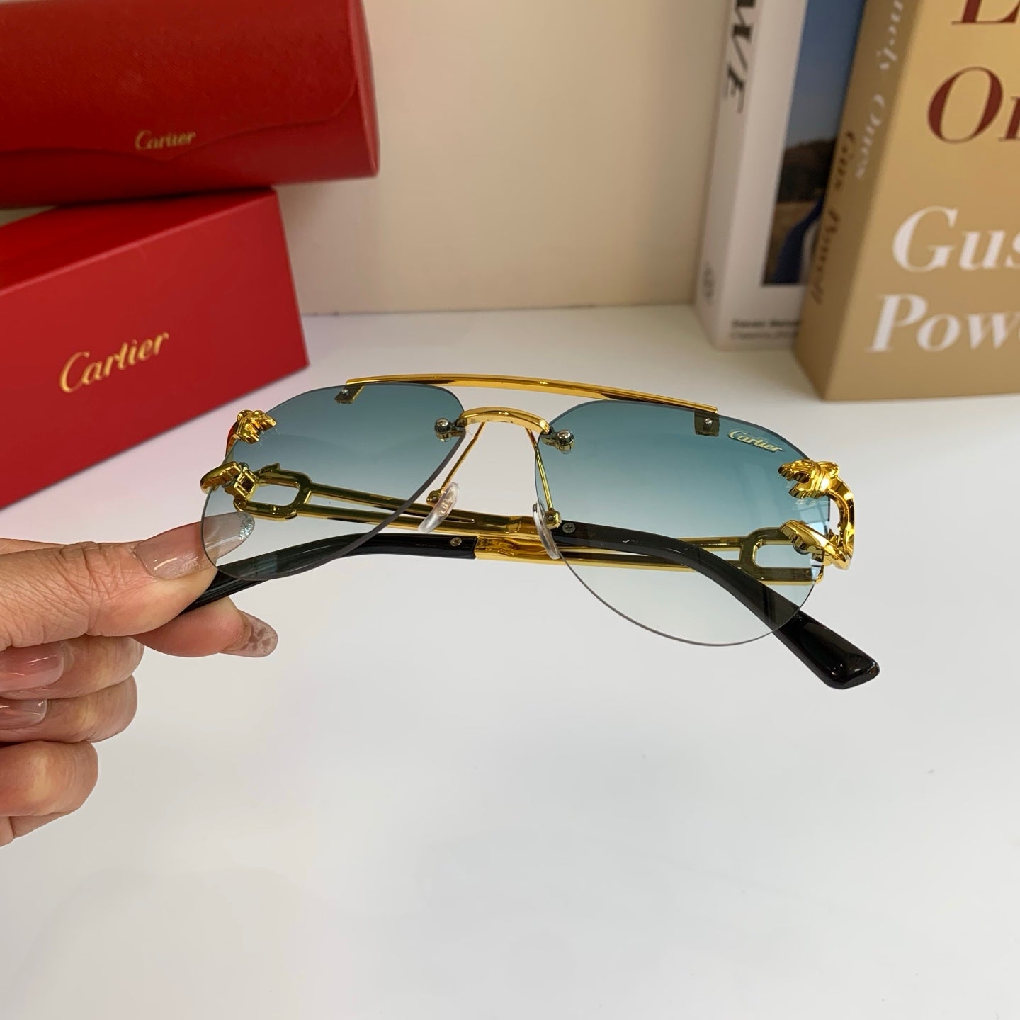 Cartier Metal Fashion Silver Lens Sunglasses for Men & Women - 432333 - detail image 4