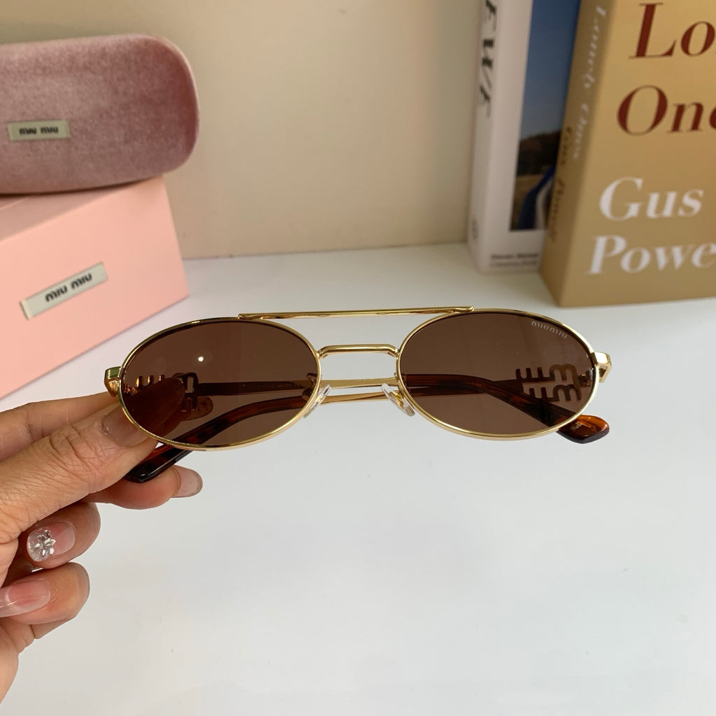 Miu Miu Metal Round Brown Lens Sunglasses for Men & Women - 432695 - detail image 3