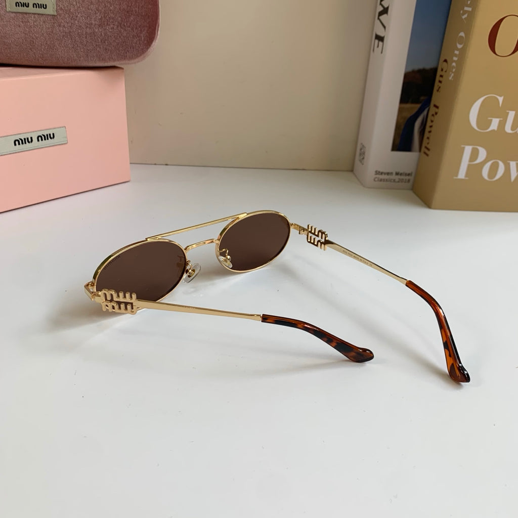 Miu Miu Metal Round Brown Lens Sunglasses for Men & Women - 432695 - detail image 6