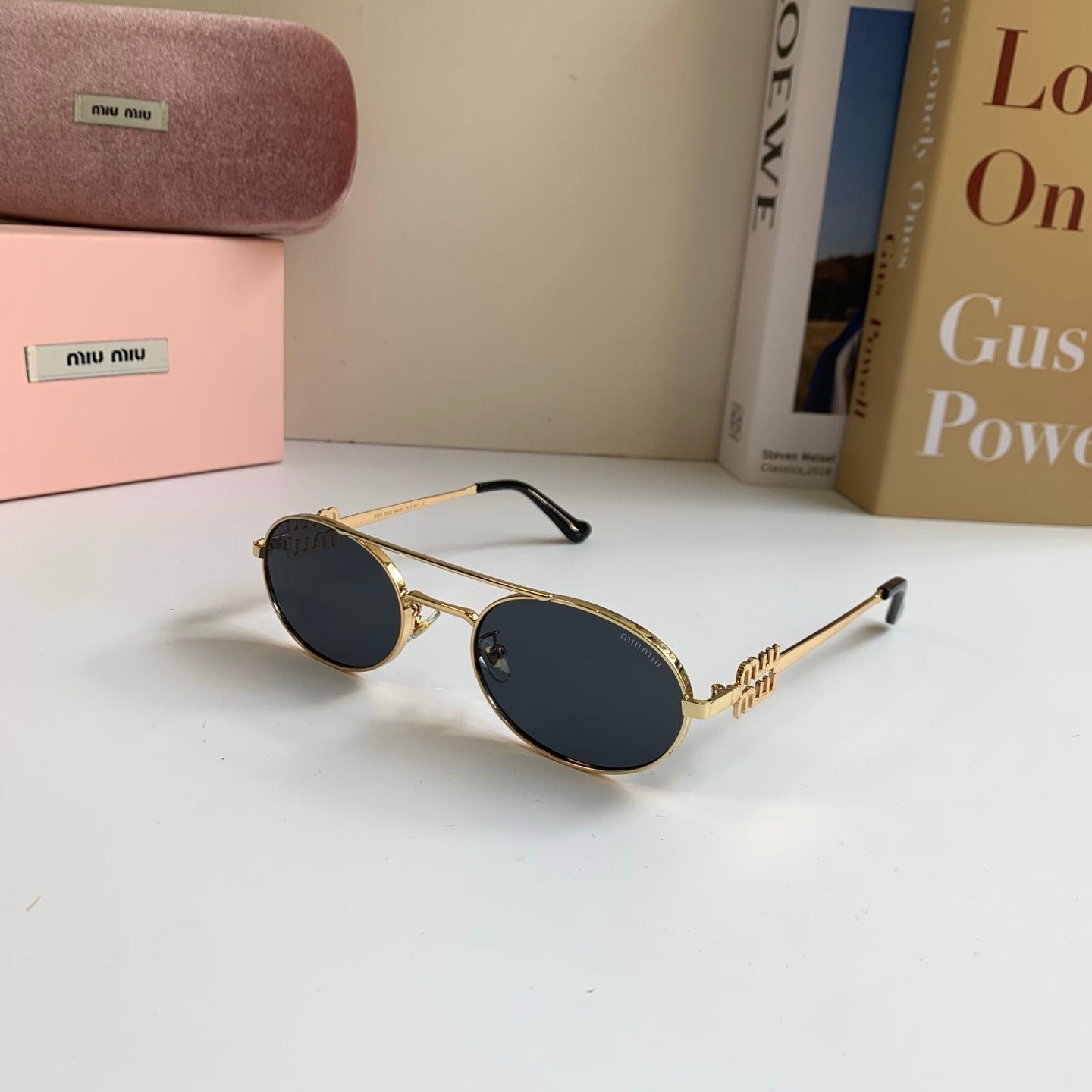 Miu Miu Metal Round Silver Lens Sunglasses for Men & Women - 432696 - detail image 2