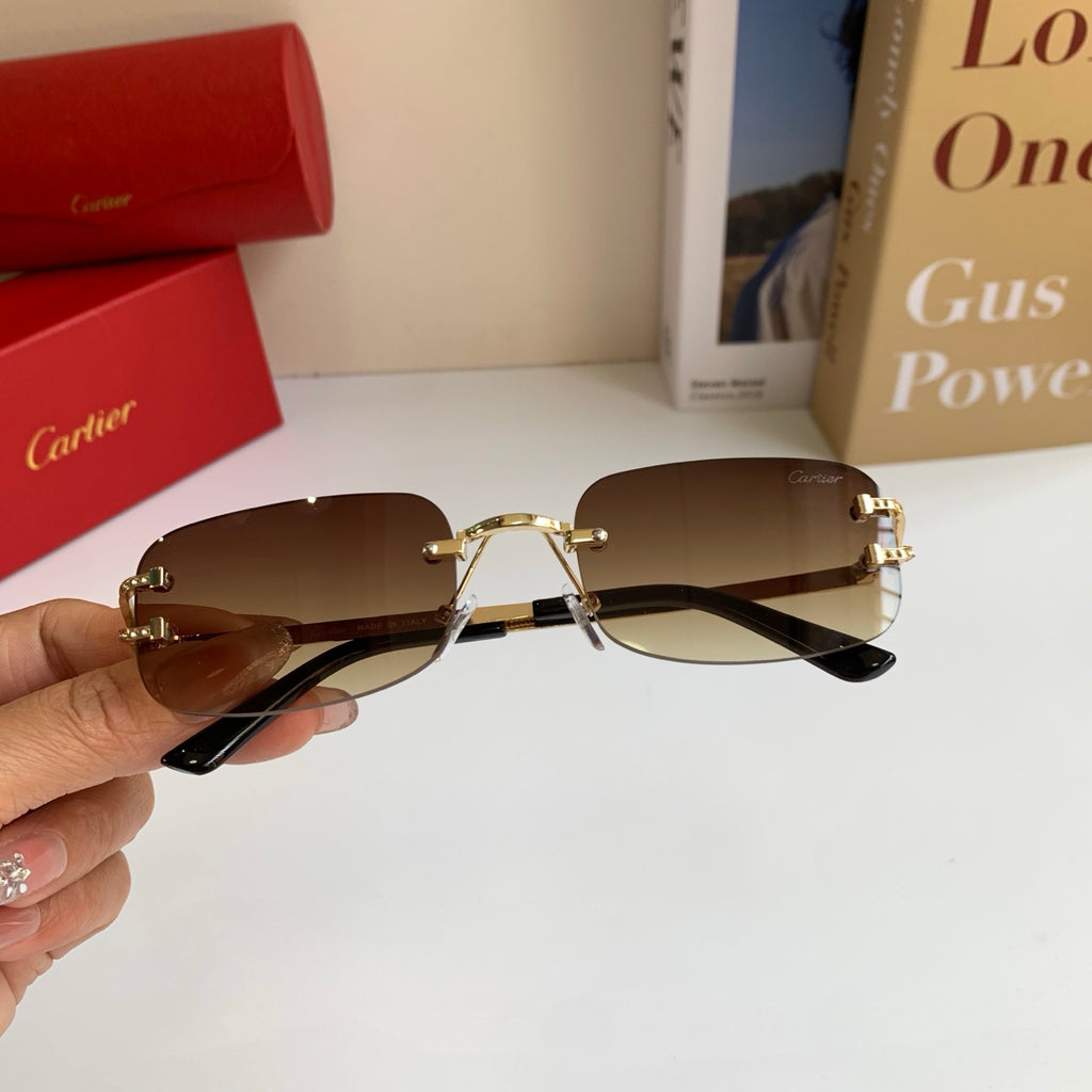 Cartier Square Brown Lens Sunglasses for Men & Women - 432282 - detail image 5