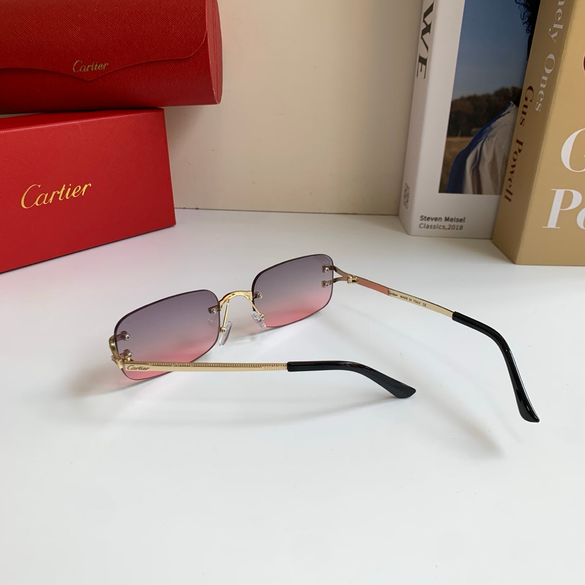 Cartier Square Silver Lens Sunglasses for Men & Women - 432283 - detail image 8