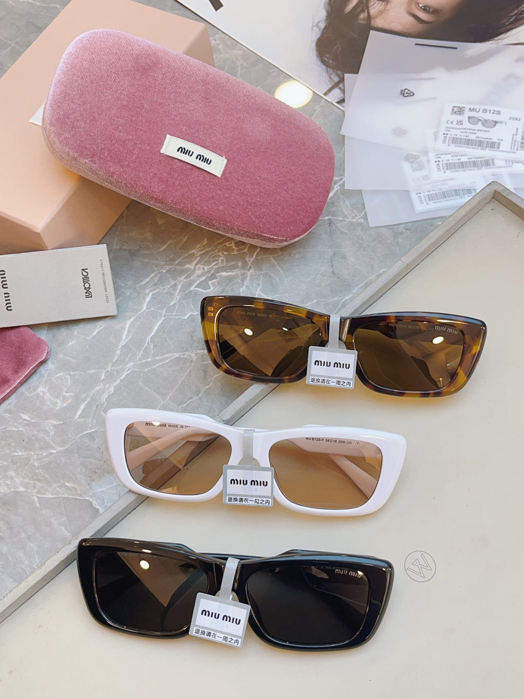 Miu Miu B12S-F Fashion Brown Lens Sunglasses for Men & Women - detail image 9