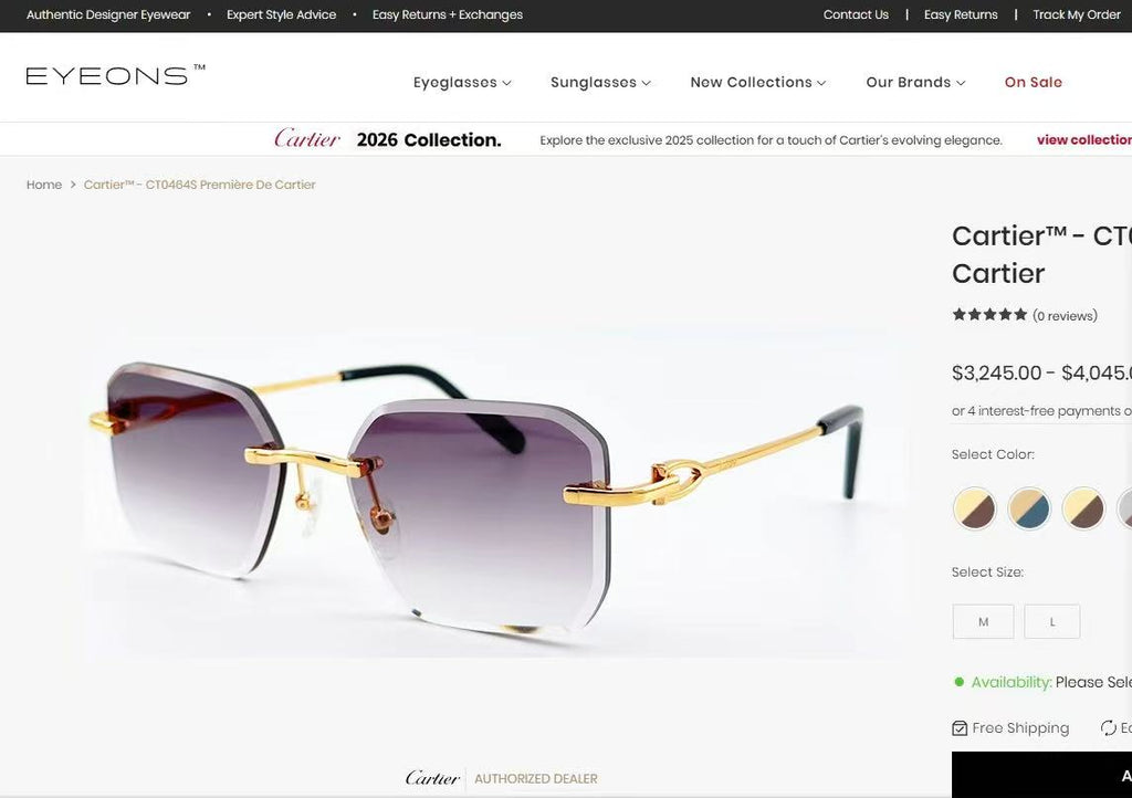 Cartier CT01832O Photochromic Fashion Brown Lens Sunglasses for Men & Women - detail image 3