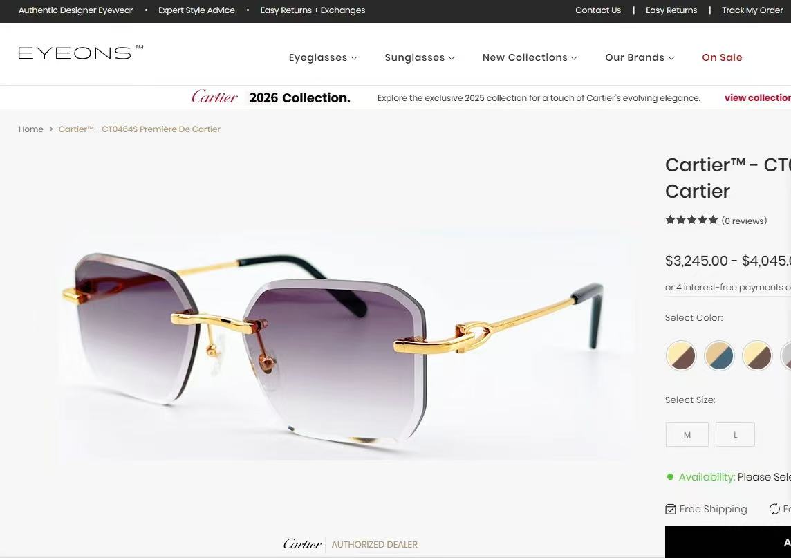Cartier CT01832O Photochromic Fashion Brown Lens Sunglasses for Men & Women - detail image 3