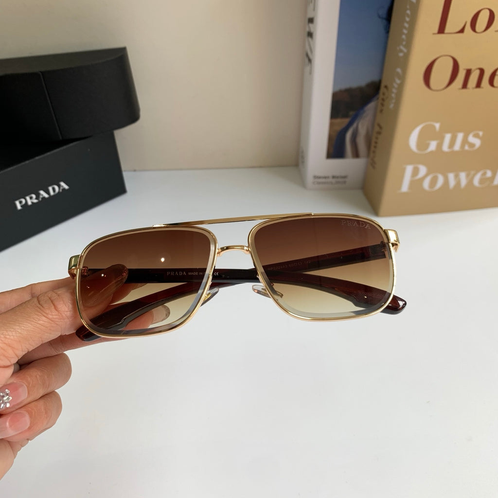 Prada Metal Square Brown Lens Sunglasses for Men & Women - 998097 - detail image 3