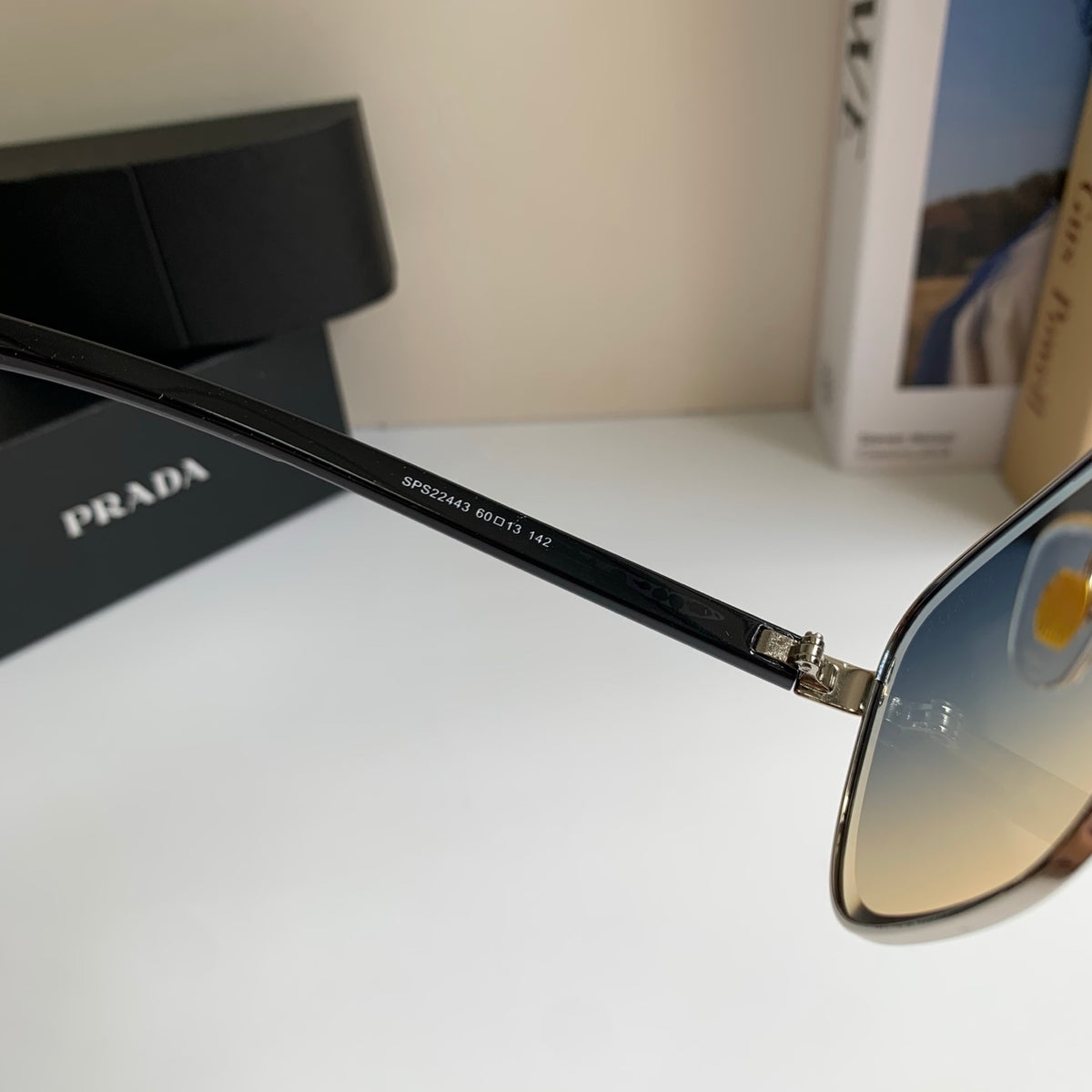 Prada Metal Square Silver Lens Sunglasses for Men & Women - 998098 - detail image 6