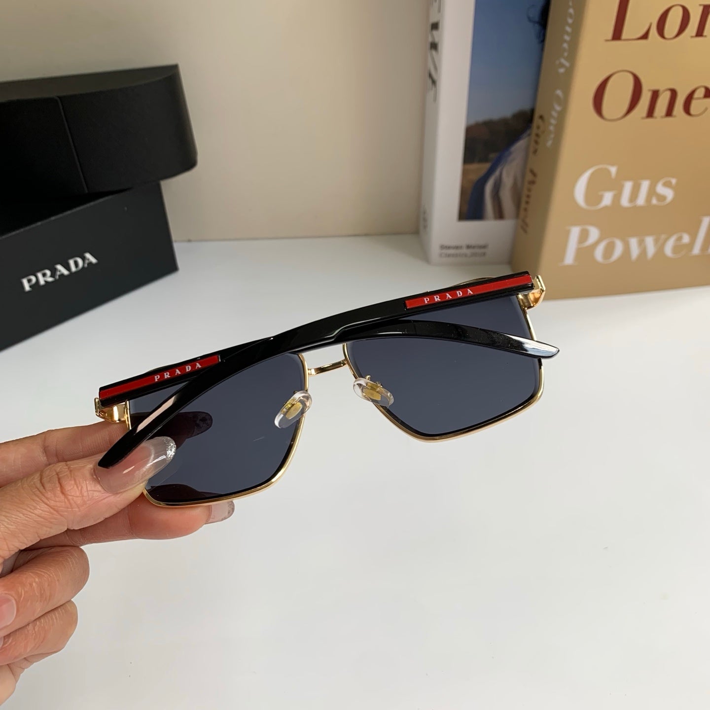 Prada Metal Square Silver Lens Sunglasses for Men & Women - 998100 - detail image 6