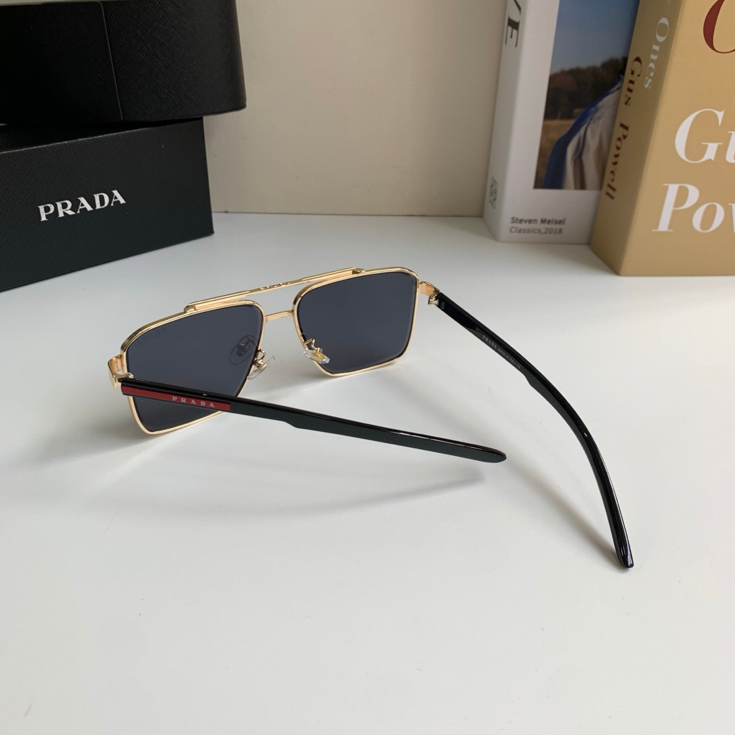 Prada Metal Square Silver Lens Sunglasses for Men & Women - 998100 - detail image 8