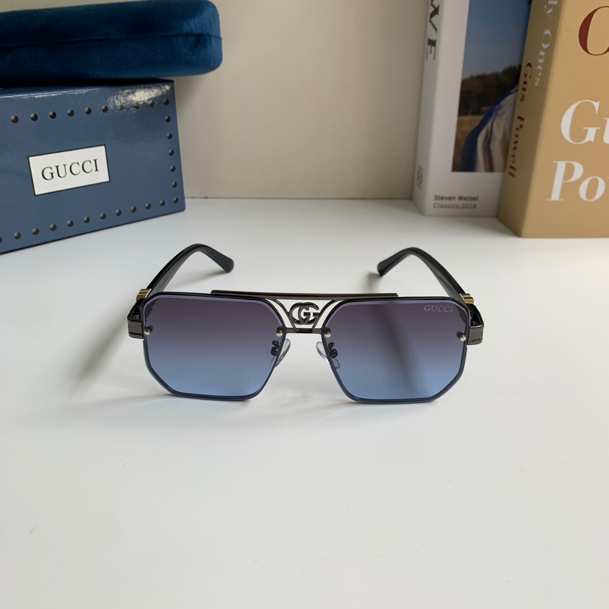 Gucci Metal Square Silver Lens Sunglasses for Men & Women - 997522 - detail image 3