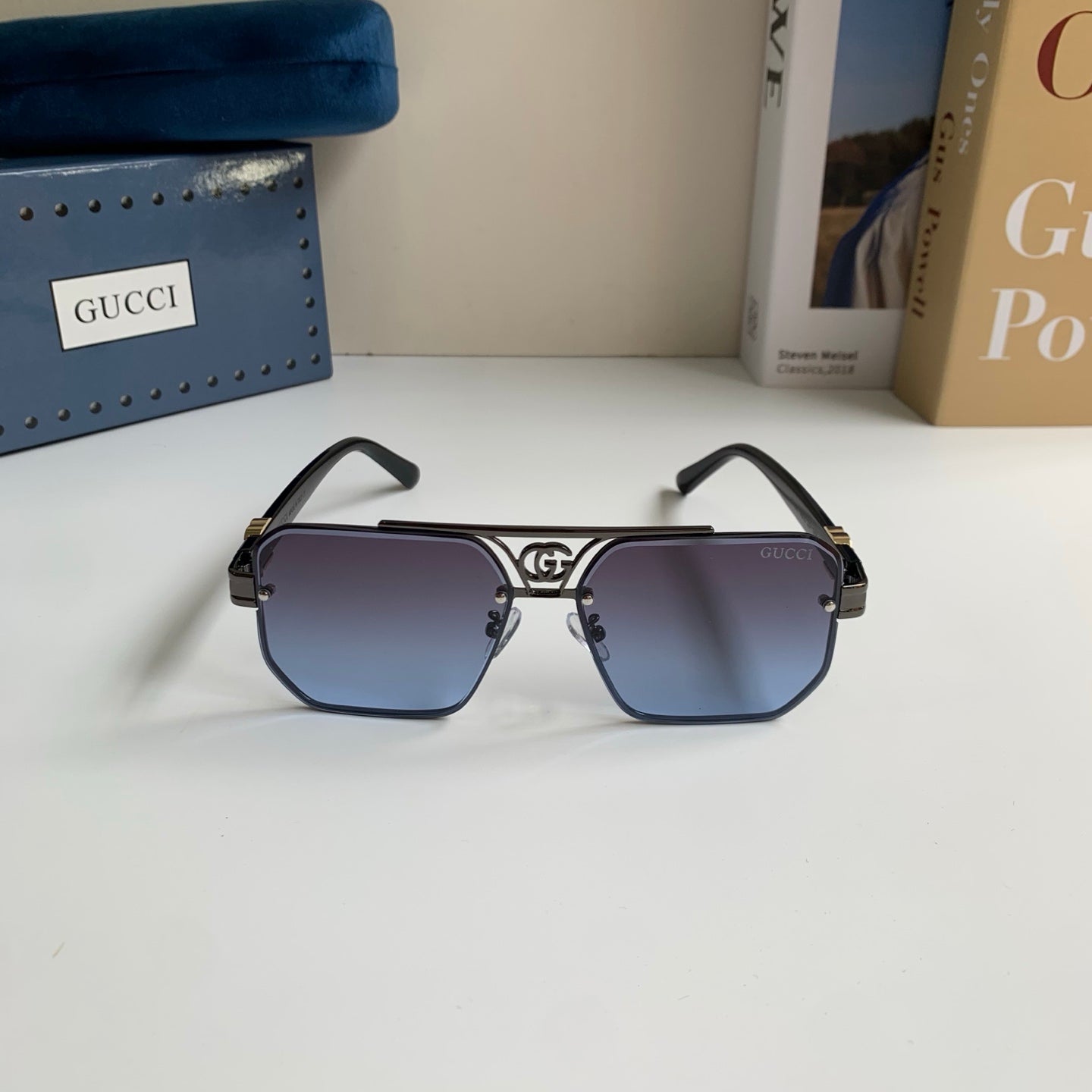 Gucci Metal Square Silver Lens Sunglasses for Men & Women - 997522 - detail image 3