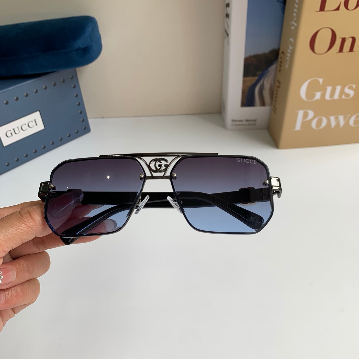 Gucci Metal Square Silver Lens Sunglasses for Men & Women - 997522 - detail image 4