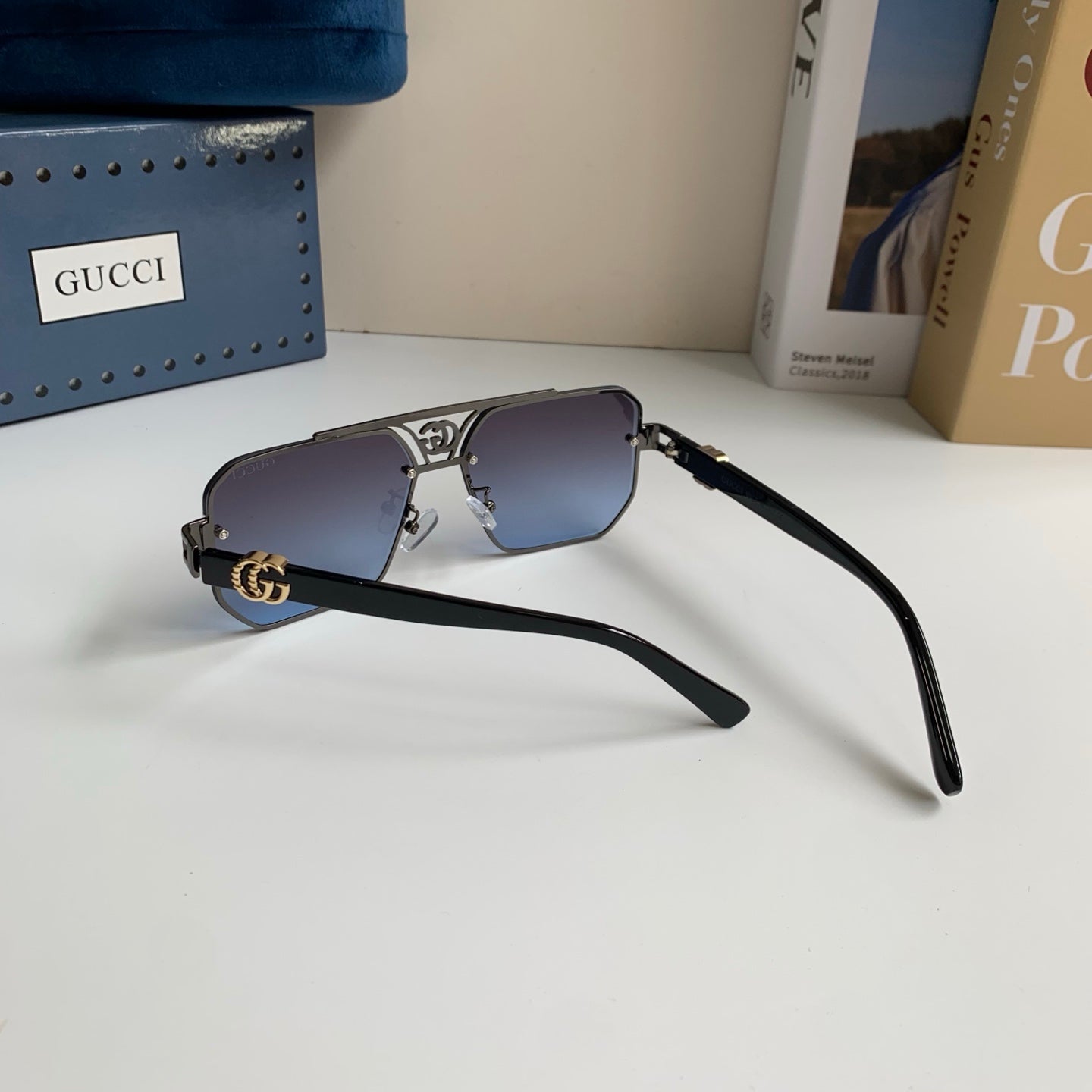 Gucci Metal Square Silver Lens Sunglasses for Men & Women - 997522 - detail image 8