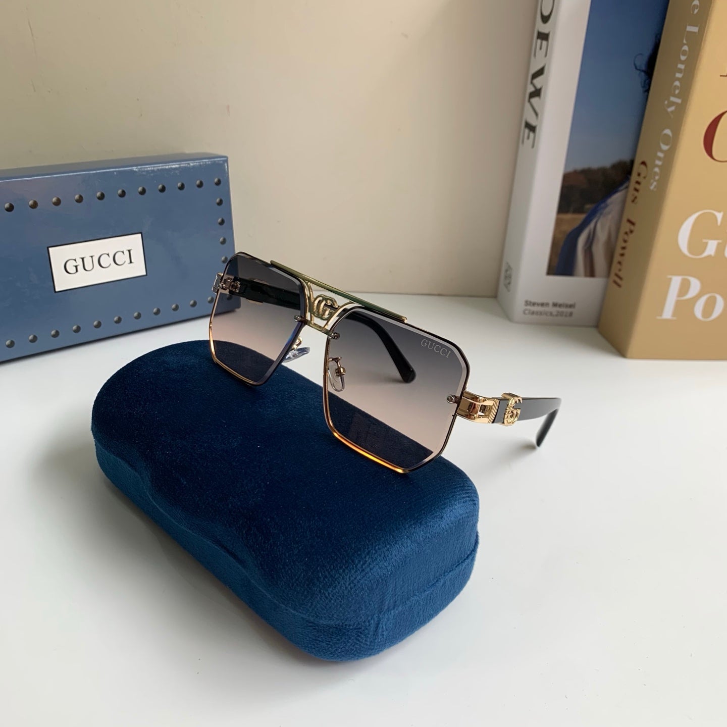 Gucci Metal Square Silver Lens Sunglasses for Men & Women - 997524 - detail image 5