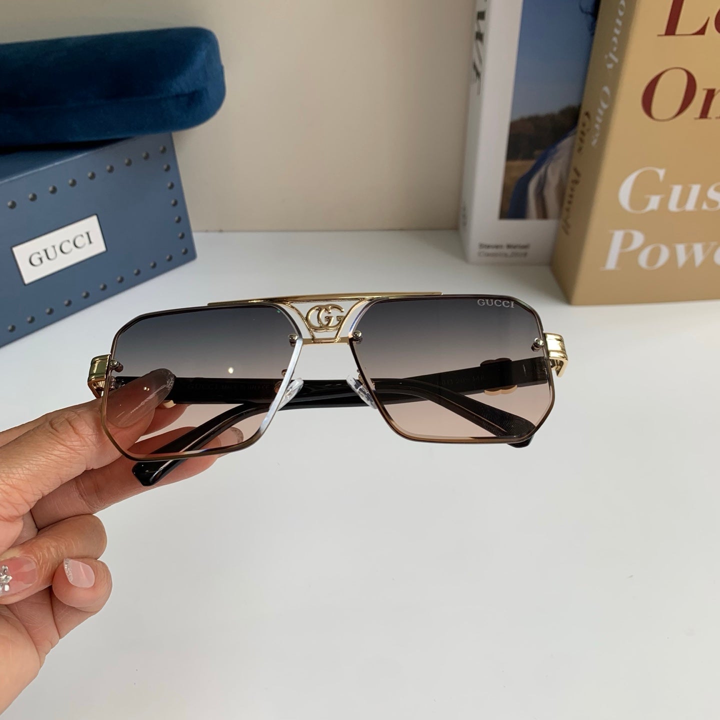 Gucci Metal Square Silver Lens Sunglasses for Men & Women - 997524 - detail image 4