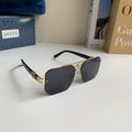 Gucci Metal Square Silver Lens Sunglasses for Men & Women - 997525
