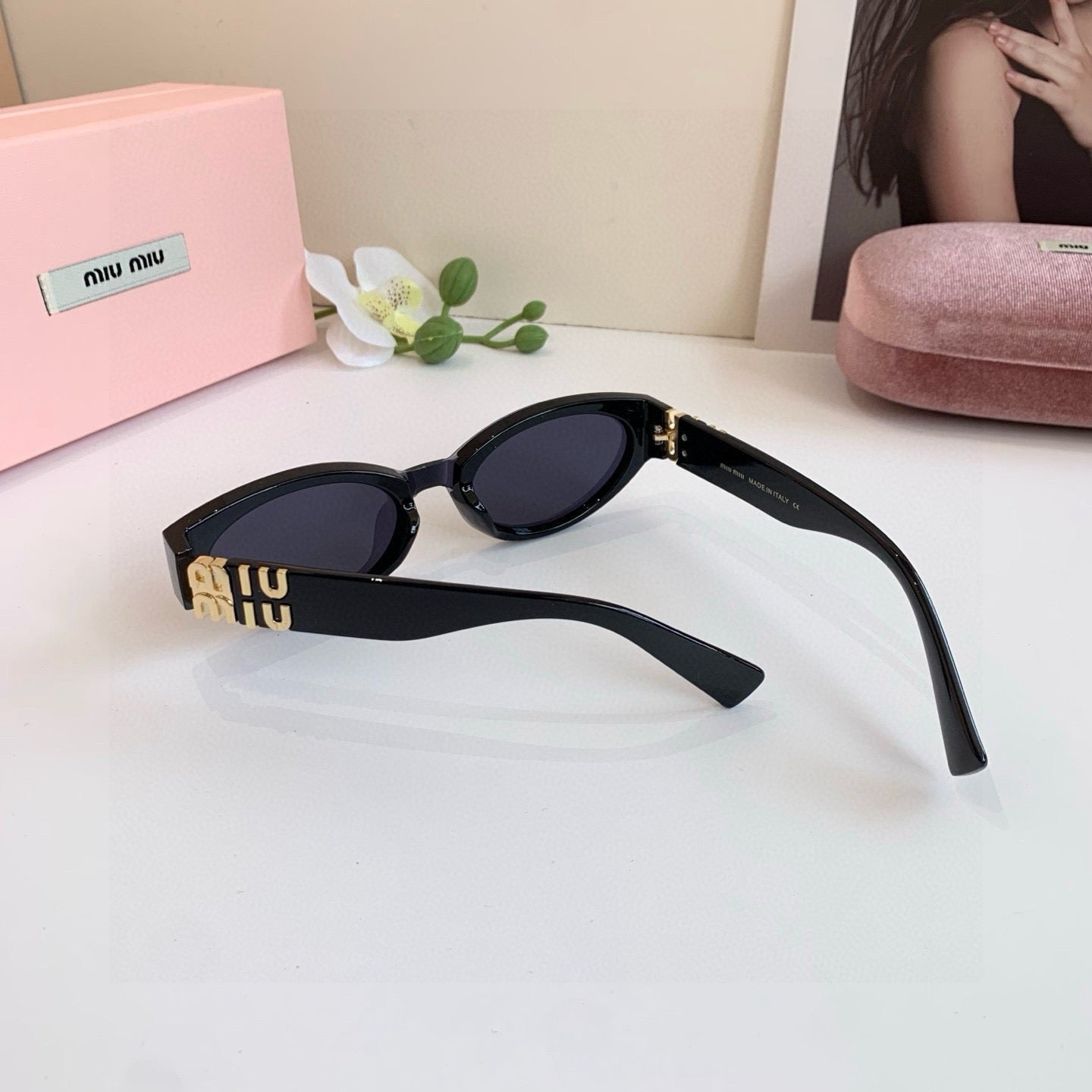 Miu Miu Square Black Lens Sunglasses for Men & Women - 358702 - detail image 3