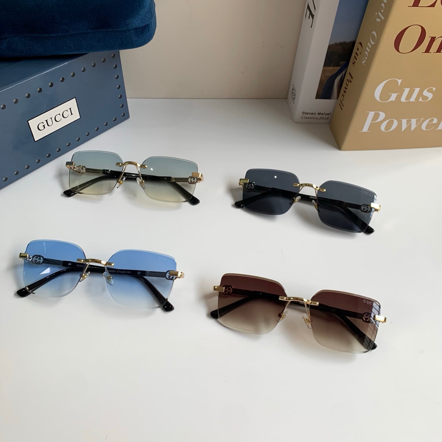 Gucci Metal Square Silver Lens Sunglasses for Men & Women - 371476 - detail image 10