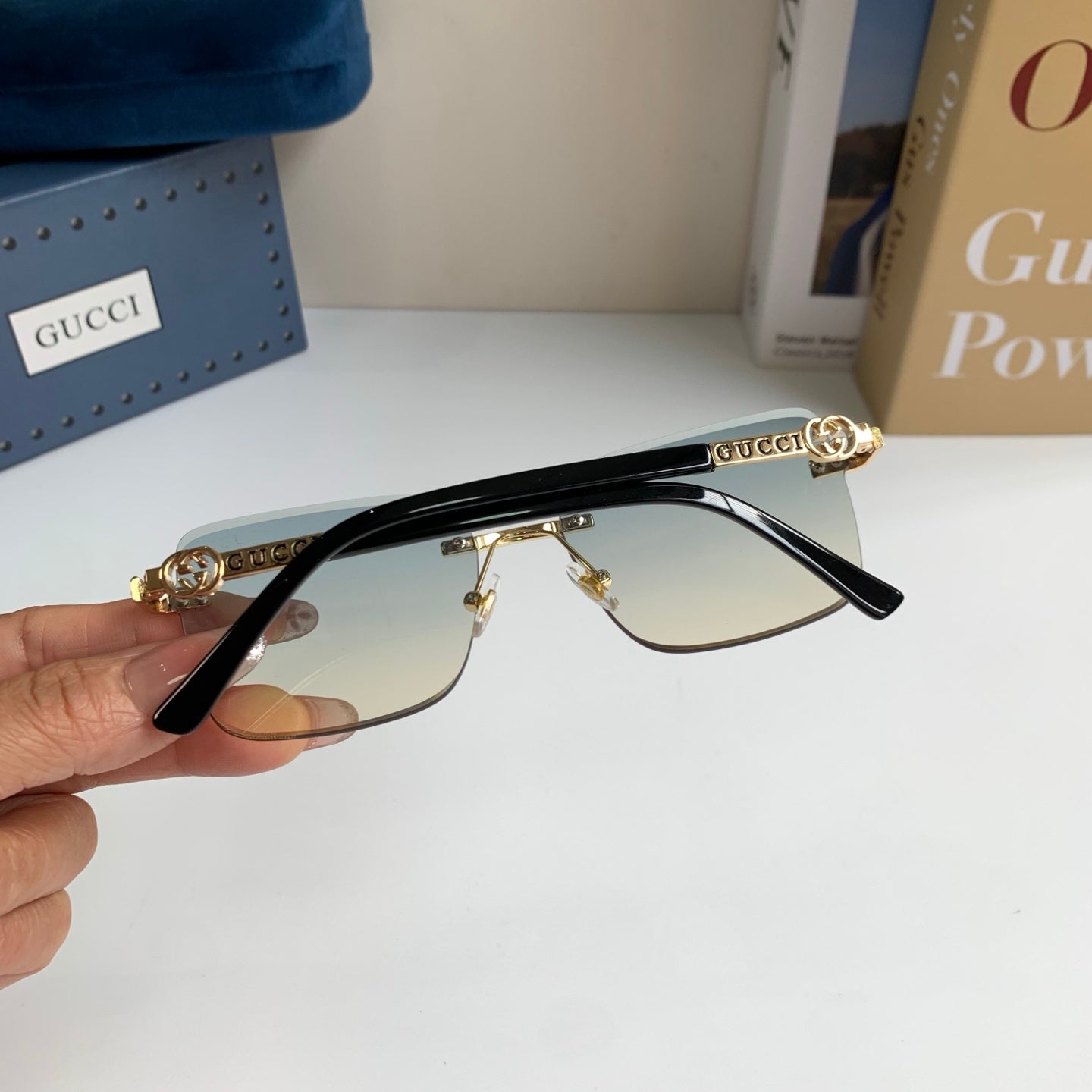 Gucci Metal Square Silver Lens Sunglasses for Men & Women - 371475 - detail image 8