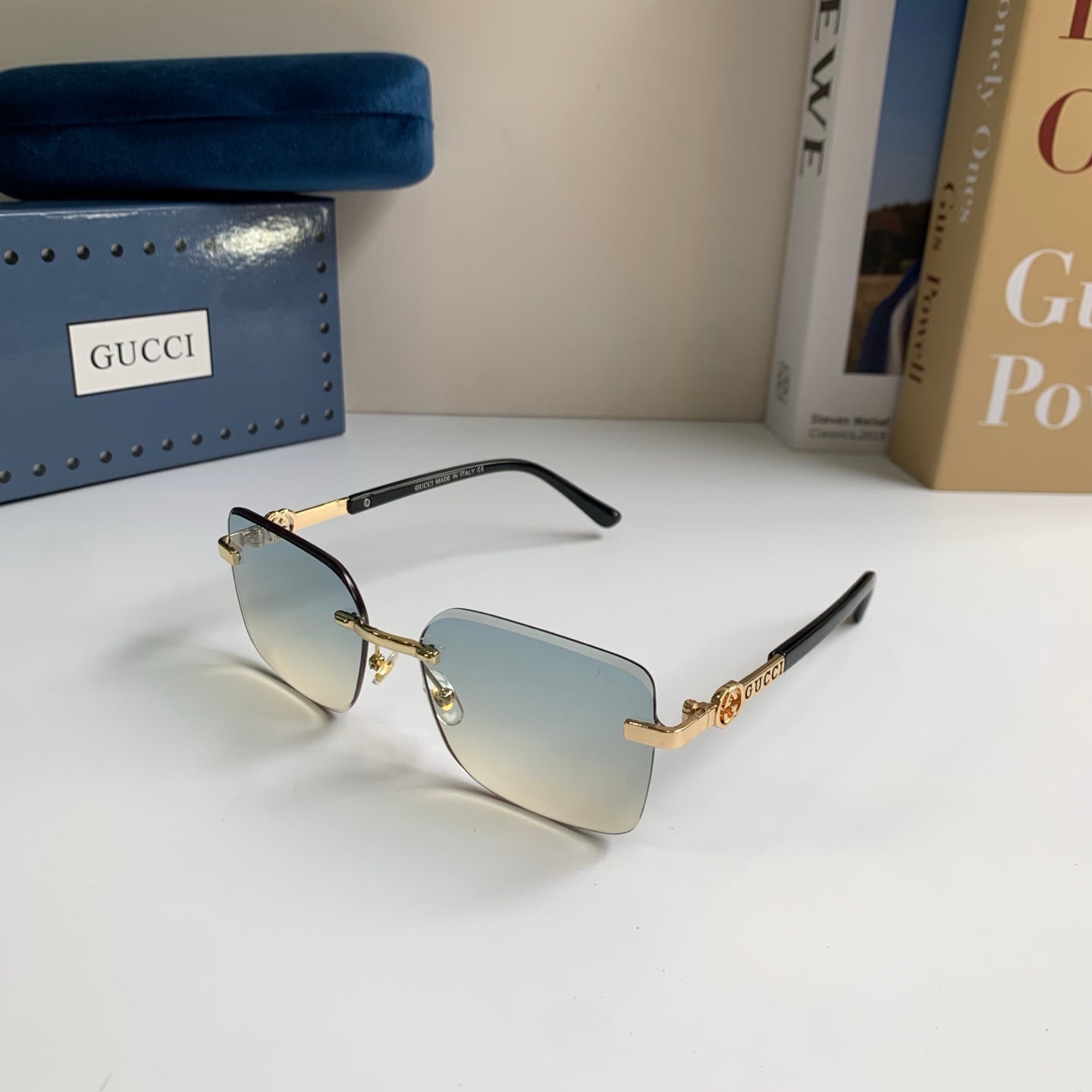 Gucci Metal Square Silver Lens Sunglasses for Men & Women - 371475 - detail image 2