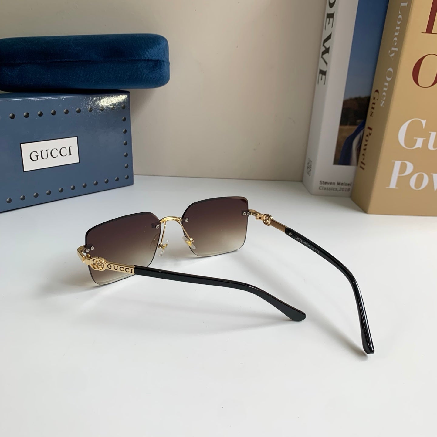 Gucci Metal Square Silver Lens Sunglasses for Men & Women - 371476 - detail image 6